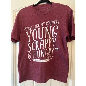 Hamilton An American Musical T-Shirt Young Scrappy & Hungry Quote Size S